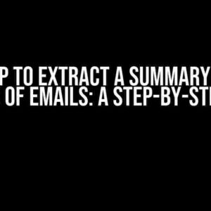 VBA Loop to Extract a Summary of Last 30 Days of Emails: A Step-by-Step Guide